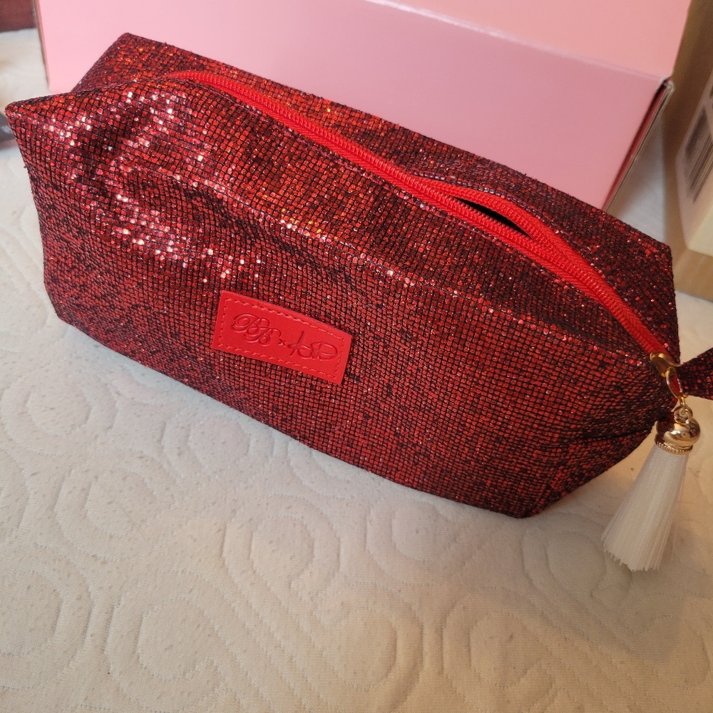 Red Glitter Cosmetic Bag